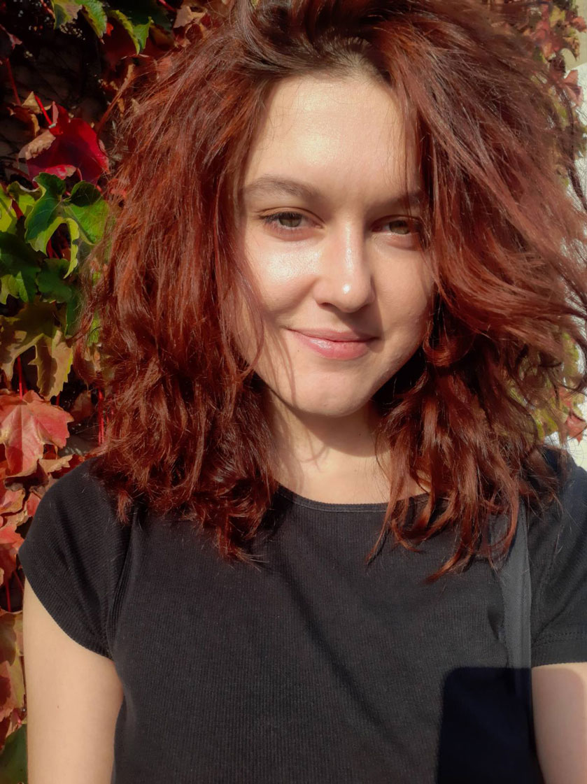 A portrait of a woman smiling