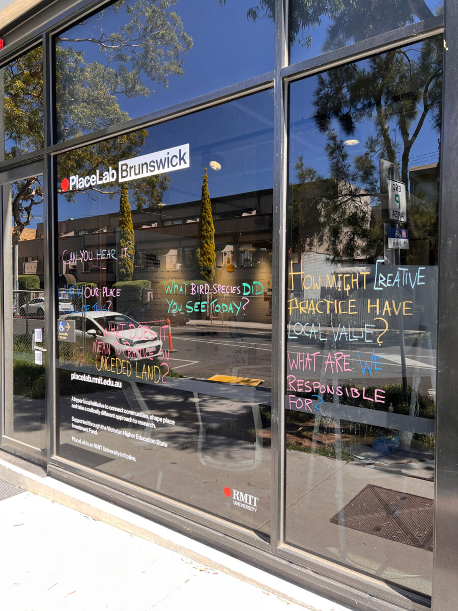 Writing on the windows at PlaceLab.